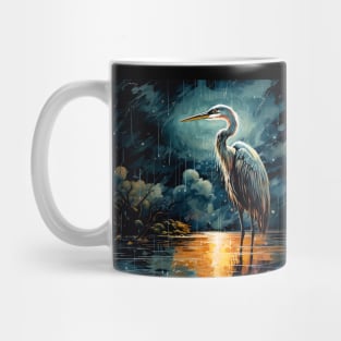 Heron in the Rain Mug